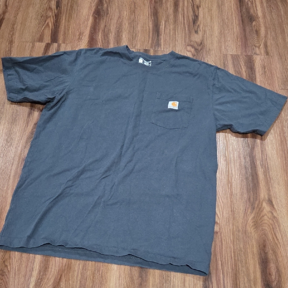 Carhartt Men's Blue-Grey Short Sleeve Tee Size Large Tall